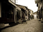 Old town Skopje sepia- Стара Скопска Чаршија улица сепиа